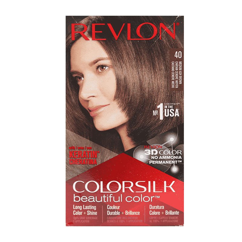 Revlon Colorsilk Hair Color 40 Medium ASH Brown, ITALY - ImportedWares
